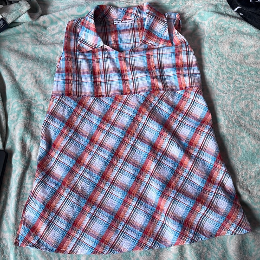 Multicolor plaid dress for girls